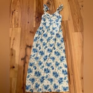 RIXO Blue Floral Dress